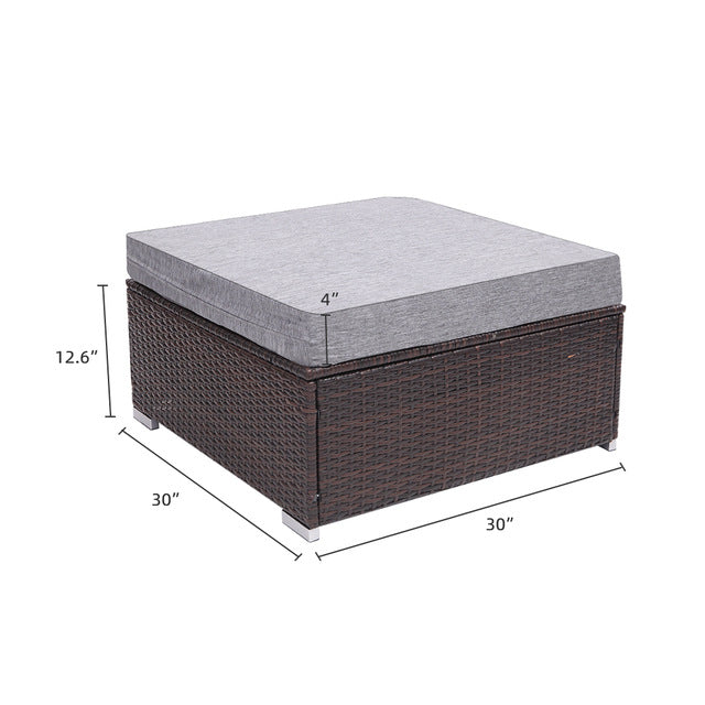 【US Warehouse】3 PCS Rocking Chairs Set Outdoor Patio Furniture with Glass Coffee Table (Black) (Outdoor rattan sofa)