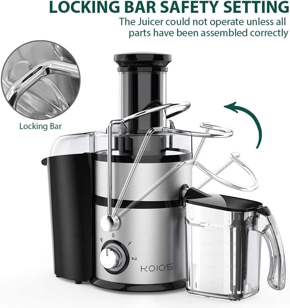 KOIOS Centrifugal Juicer Machines, Juice Extractor with Big Mouth 3” Feed Chute