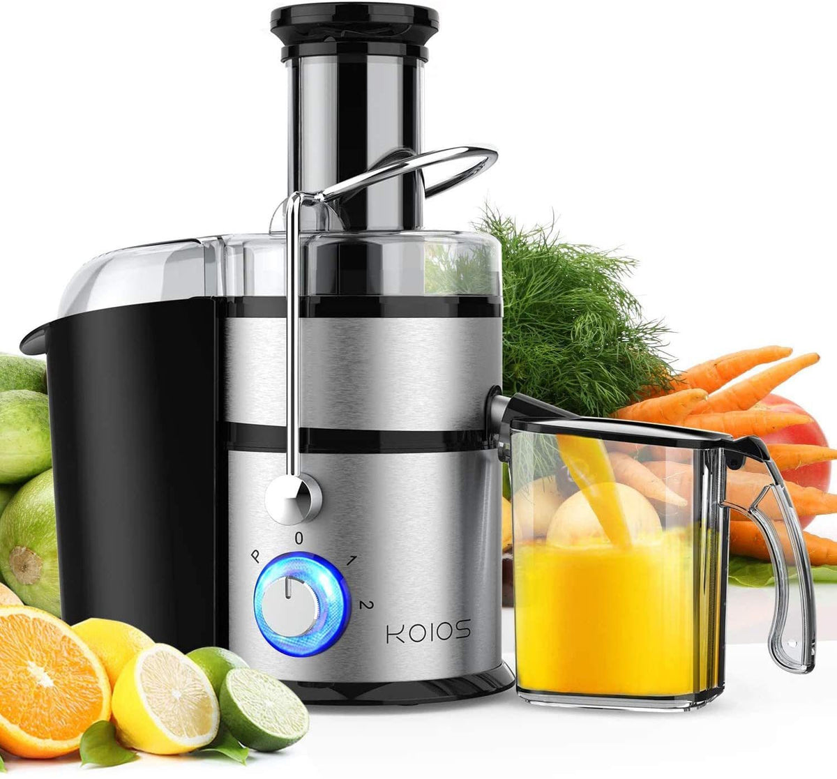 KOIOS Centrifugal Juicer Machines, Juice Extractor with Big Mouth 3” Feed Chute