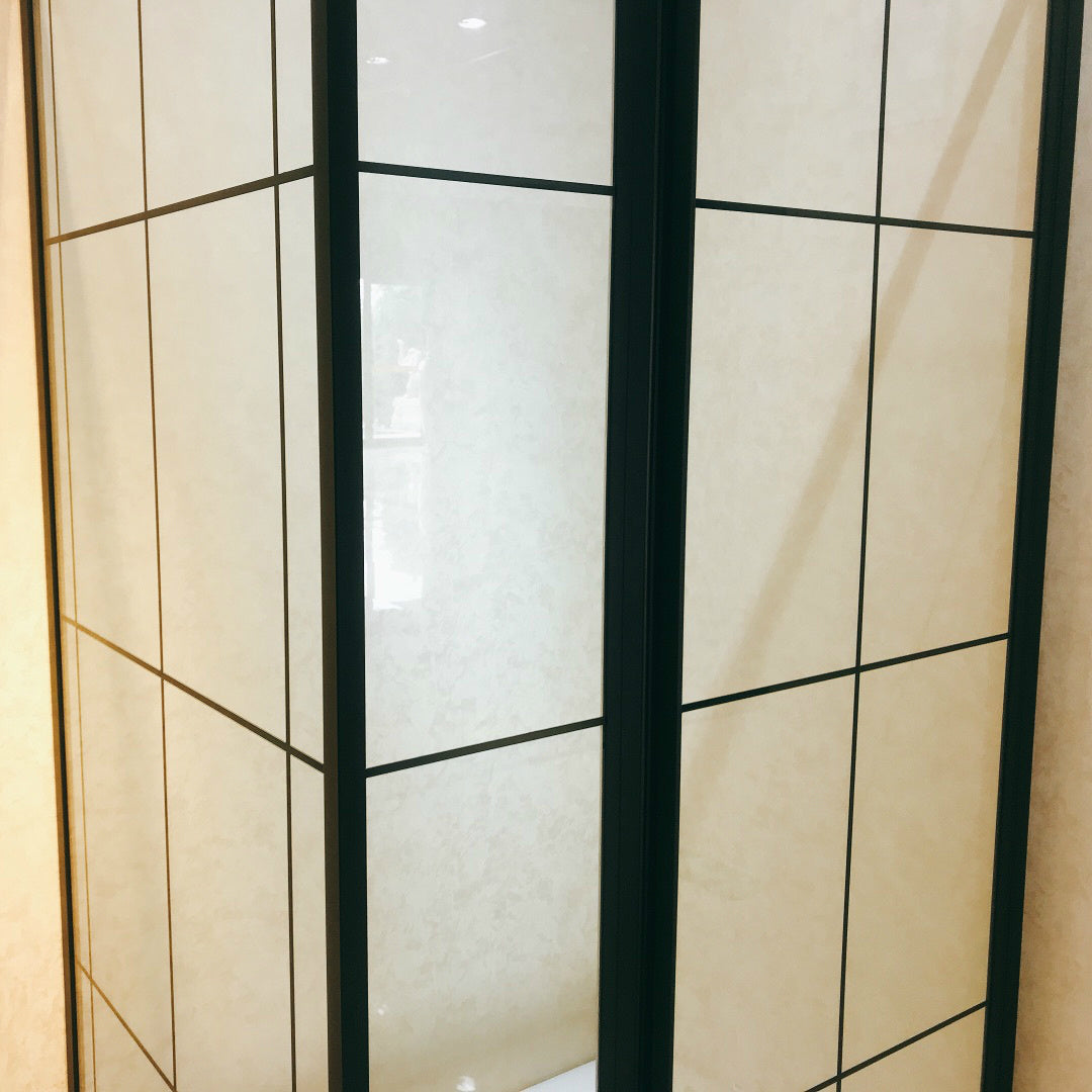 TRUSTMADE 48 in. W x 32 in. D x 76 in. H Framed Square Hinged Shower Enclosure Matte Black